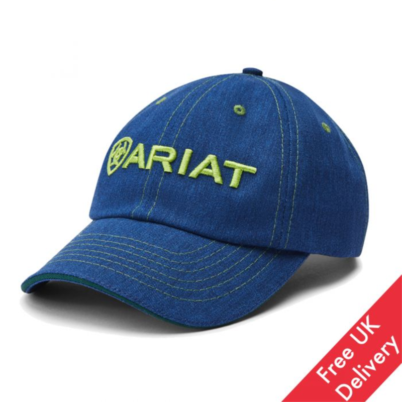 Ariat Adult team II Cap - Heather Blue/Peridot -1
